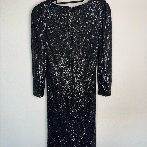 Nanette Lepore Black sequin long sleeve midi  party dress size 10 - Picture 6 of 14